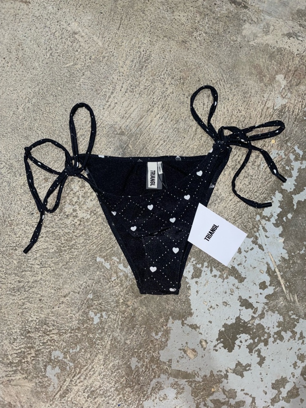 triangl swimwear Black Heart Print Triangle Bikini top and bottoms - Picture 7 of 12